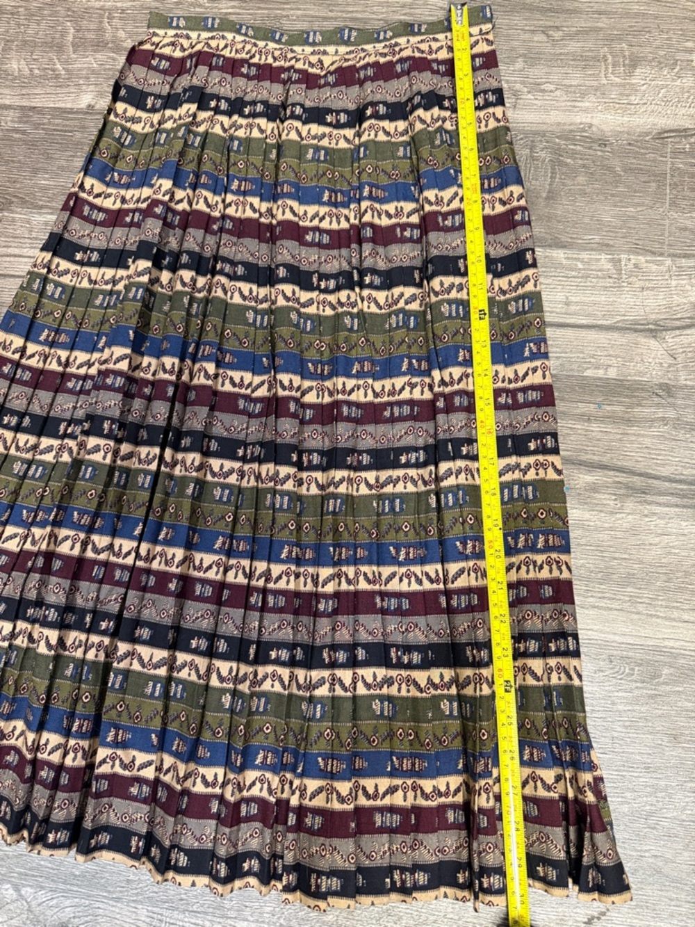 Boho Tiered Midi Skirt in Burgundy, Navy & Olive - Picture 4 of 9